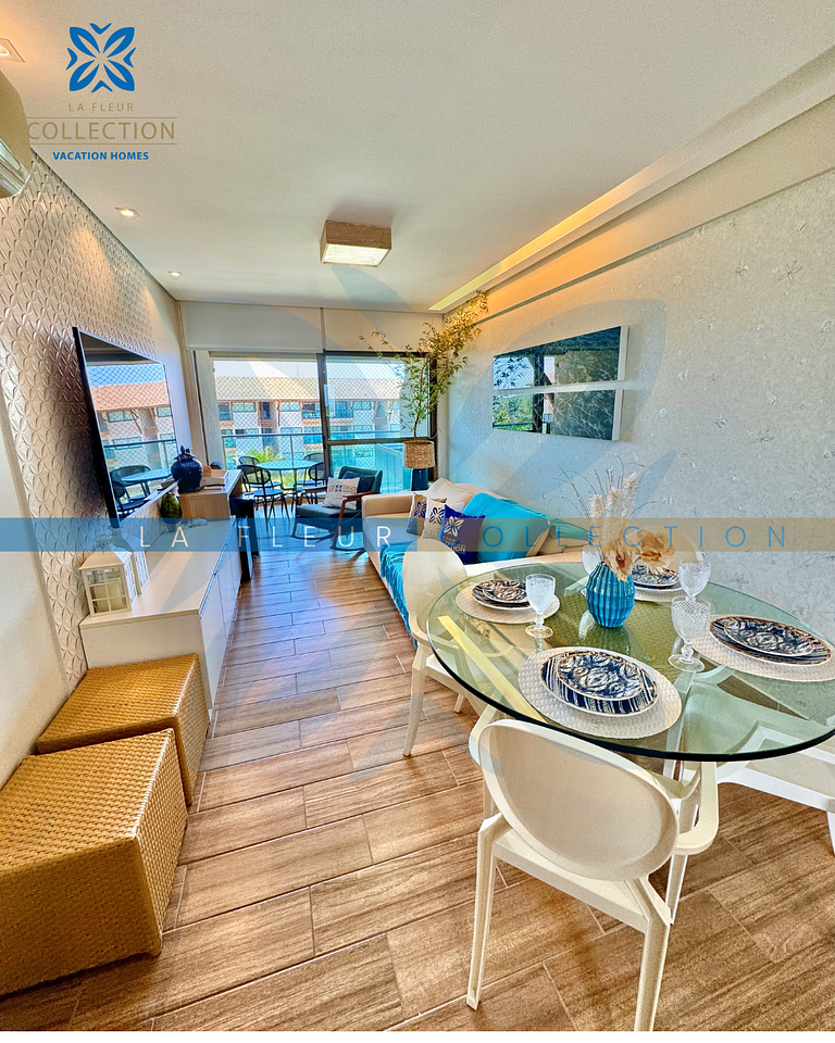 Apartamento vista piscina em Resort