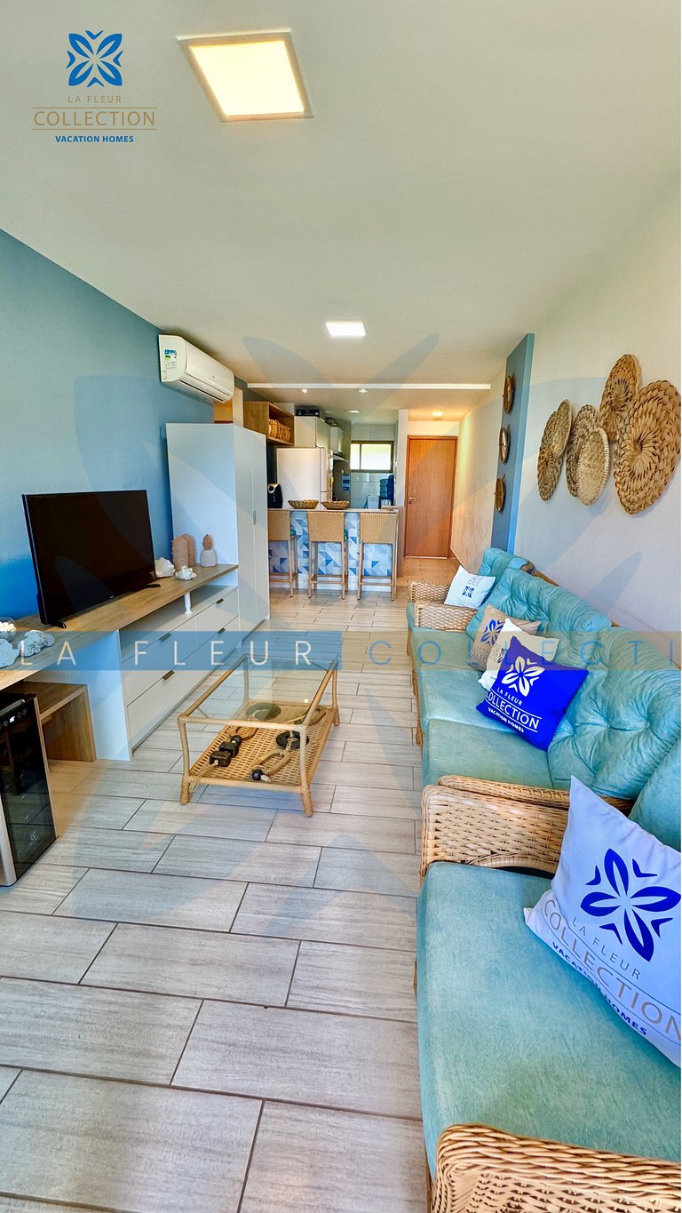 Apartamento vista piscina em Resort