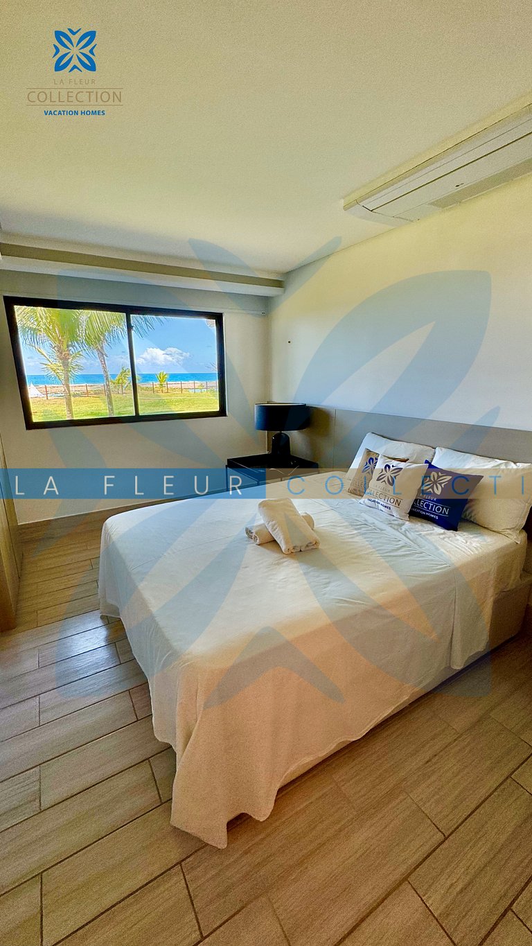 Apartamento frente mar com piscina em Resort