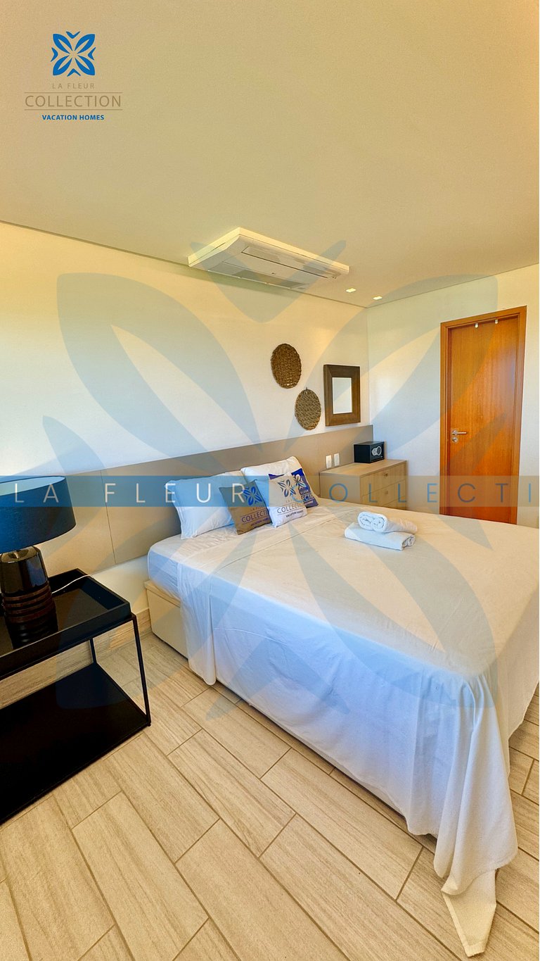 Apartamento frente mar com piscina em Resort