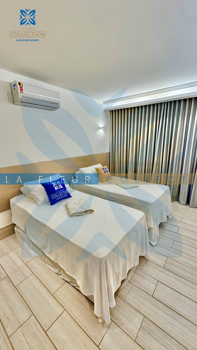 Apartamento frente mar com piscina em Resort