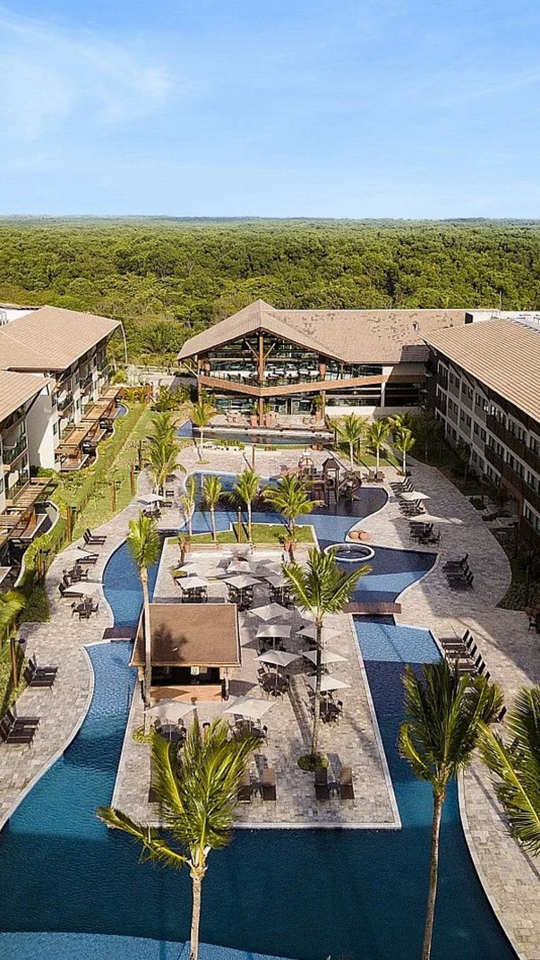 Apartamento frente mar com piscina em Resort