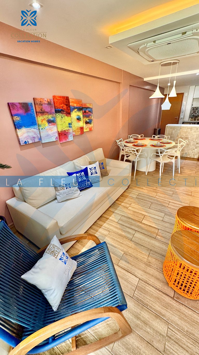 Apartamento com piscina vista jardim