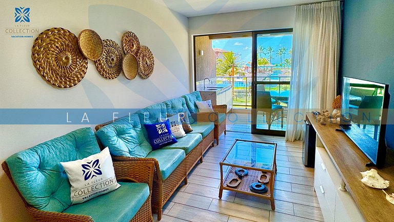 Apartamento vista piscina em Resort