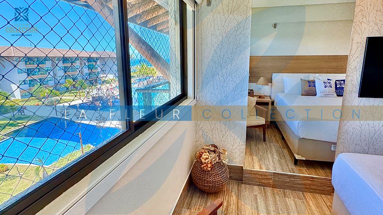 Apartamento vista piscina em Resort