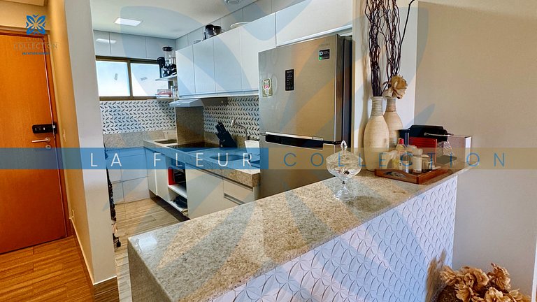 Apartamento vista piscina em Resort