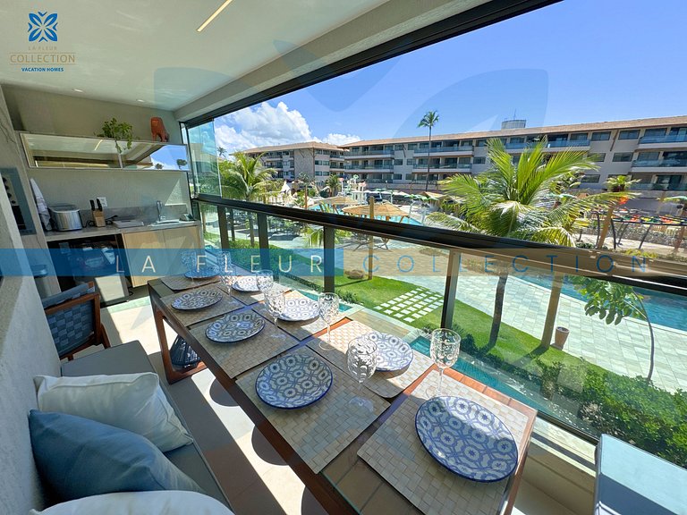 Luxo com Varanda Gourmet no Polinésia Villa - 206-6