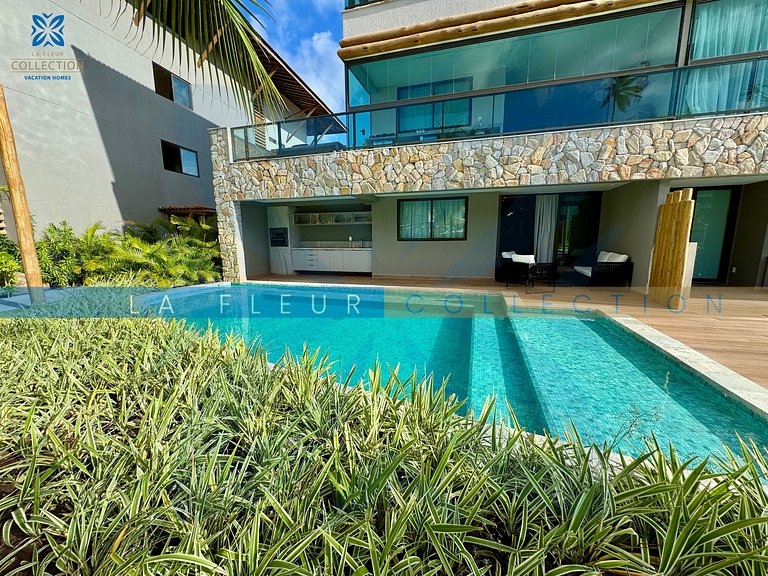 Luxo com Piscina Pé na areia no Samoa Villa Resort