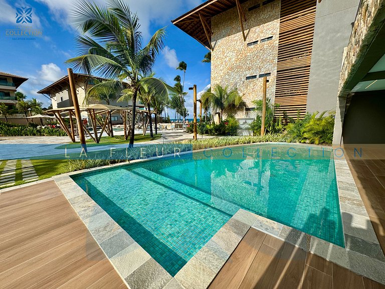 Luxo com Piscina Pé na areia no Samoa Villa Resort